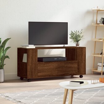 Tv-meubel 102x34,5x43 cm bewerkt hout bruin eikenkleur 1