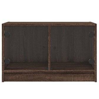 Tv-meubel met glazen deuren 68x37x42 cm bruin eikenkleur 6