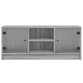 Tv-meubel met glazen deuren 102x37x42 cm grijs sonoma eiken 6