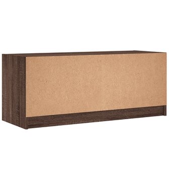 Tv-meubel met glazen deuren 102x37x42 cm bruin eikenkleur 8