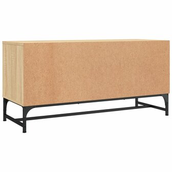 Tv-meubel met glazen deuren 102x37x50 cm sonoma eikenkleurig 7