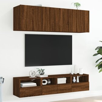 Tv-wandmeubel 40x30x30 cm bewerkt hout bruin eikenkleur 4