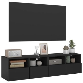 Tv-wandmeubel s 2 st 60x30x30 cm bewerkt hout zwart 6