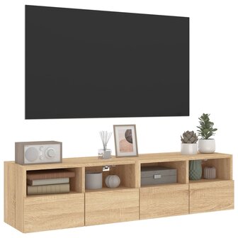 Tv-meubels 2 st 60x30x30 cm bewerkt hout sonoma eikenkleurig 6