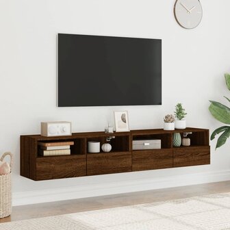 Tv-wandmeubels 2 st 80x30x30 cm bewerkt hout bruin eikenkleur 3