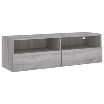 Tv-wandmeubel 100x30x30 cm bewerkt hout grijs sonoma 2