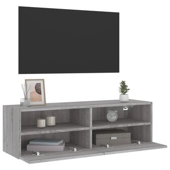 Tv-wandmeubel 100x30x30 cm bewerkt hout grijs sonoma 5