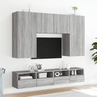 Tv-wandmeubels 2 st 100x30x30 cm hout grijs sonoma 4