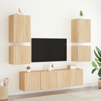 Tv-wandmeubels 2 st 40,5x30x40 cm hout sonoma eikenkleurig 4