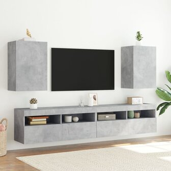 Tv-wandmeubels 2 st 40,5x30x60 cm bewerkt hout betongrijs 3