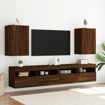 Tv-wandmeubels 2 st 40,5x30x60 cm bewerkt hout bruineikenkleur 3