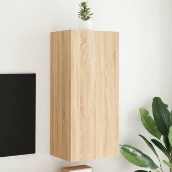 Tv-wandmeubel 40,5x30x90 cm bewerkt hout sonoma eikenkleurig 1