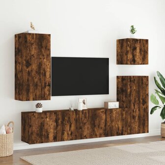 Tv-wandmeubel 40,5x30x90 cm bewerkt hout gerookt eikenkleurig 4