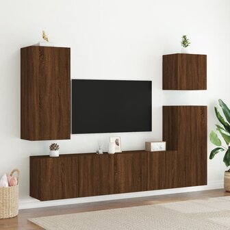 Tv-wandmeubel 40,5x30x90 cm bewerkt hout bruin eikenkleur 4