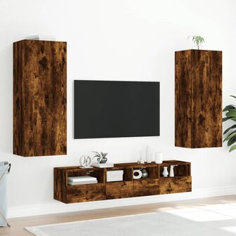 Tv-wandmeubel 40,5x30x102 cm bewerkt hout gerookt eikenkleurig 4