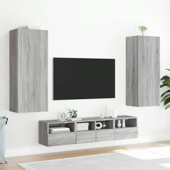 Tv-wandmeubel 40,5x30x102 cm bewerkt hout grijs sonoma 4