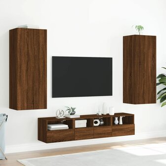 Tv-wandmeubel 40,5x30x102 cm bewerkt hout bruin eikenkleur 4