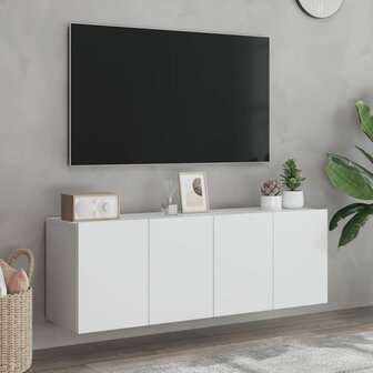 Tv-meubels 2 st wandgemonteerd 60x30x41 cm wit 4