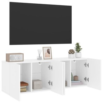 Tv-meubels 2 st wandgemonteerd 60x30x41 cm wit 5