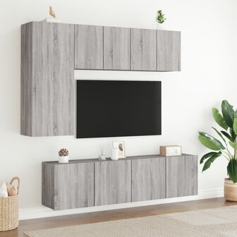 Tv-meubels 2 st wandgemonteerd 60x30x41 cm grijs sonoma eiken 3