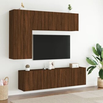 Tv-meubels 2 st wandgemonteerd 60x30x41 cm bruin eikenkleur 3