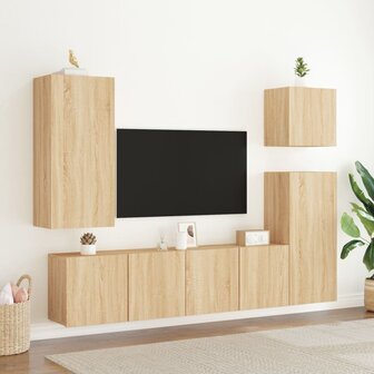 Tv-meubels 2 st wandgemonteerd 80x30x41 cm sonoma eikenkleurig 3