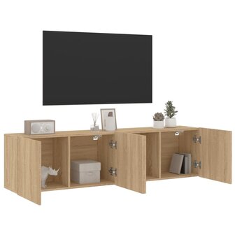 Tv-meubels 2 st wandgemonteerd 80x30x41 cm sonoma eikenkleurig 5