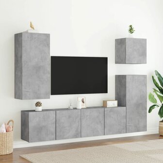 Tv-meubel wandgemonteerd 80x30x41 cm betongrijs 11