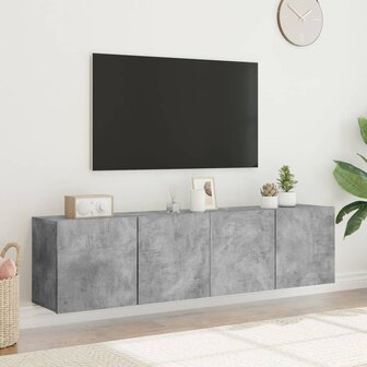 Tv-meubels 2 st wandgemonteerd 80x30x41 cm betongrijs 4