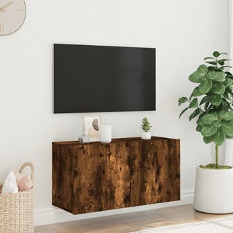 Tv-meubel wandgemonteerd 80x30x41 cm gerookt eikenkleurig 3