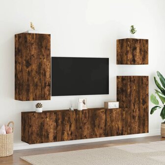 Tv-meubel wandgemonteerd 80x30x41 cm gerookt eikenkleurig 11