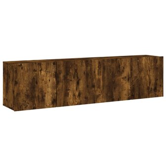 Tv-meubels 2 st wandgemonteerd 80x30x41 cm gerookt eikenkleurig 2