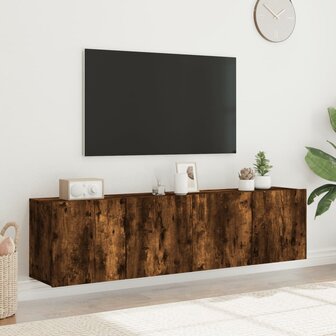 Tv-meubels 2 st wandgemonteerd 80x30x41 cm gerookt eikenkleurig 4