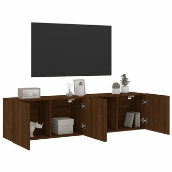 Tv-meubels 2 st wandgemonteerd 80x30x41 cm bruin eikenkleur 5