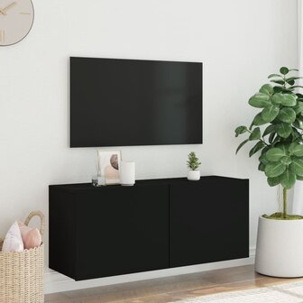 Tv-meubel wandgemonteerd 100x30x41 cm zwart 3