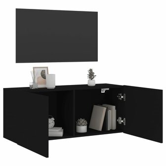 Tv-meubel wandgemonteerd 100x30x41 cm zwart 4