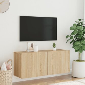 Tv-meubel wandgemonteerd 100x30x41 cm sonoma eikenkleurig 3