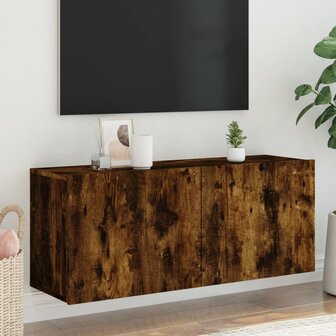 Tv-meubel wandgemonteerd 100x30x41 cm gerookt eikenkleurig 1