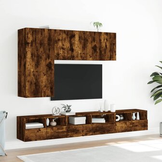 Tv-meubel wandgemonteerd 100x30x41 cm gerookt eikenkleurig 11