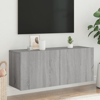 Tv-meubel wandgemonteerd 100x30x41 cm grijs sonoma eikenkleurig 1