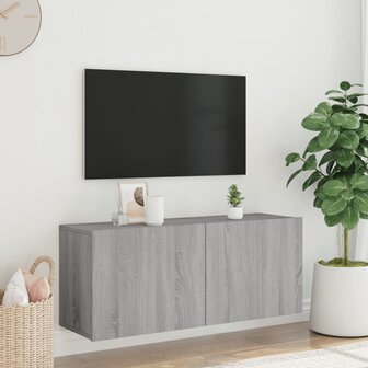 Tv-meubel wandgemonteerd 100x30x41 cm grijs sonoma eikenkleurig 3