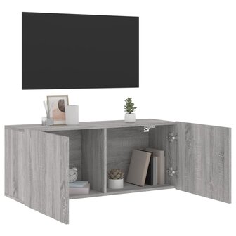 Tv-meubel wandgemonteerd 100x30x41 cm grijs sonoma eikenkleurig 4