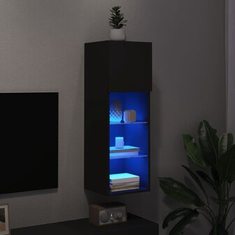 Tv-meubel met LED-verlichting 30,5x30x90 cm zwart 5