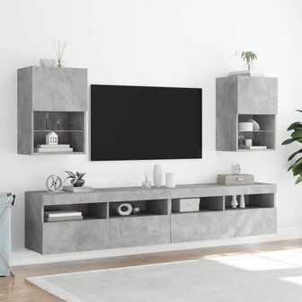 Tv-meubel met LED-verlichting 40,5x30x60 cm betongrijs 3