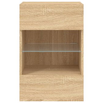 Tv-wandmeubels met LED 2 st 40x30x60,5 cm sonoma eikenkleurig 9