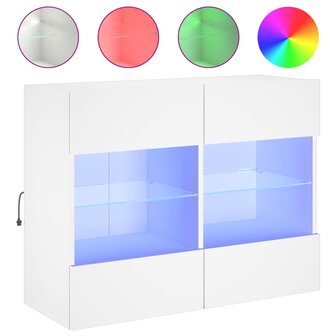 Tv-wandmeubel met LED-verlichting 78,5x30x60,5 cm wit 2