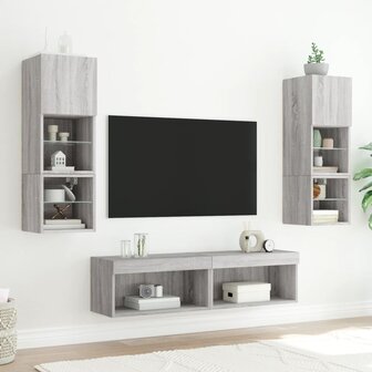 Tv-meubels met LED-verlichting 2 st 60x30x30 cm grijs sonoma 3