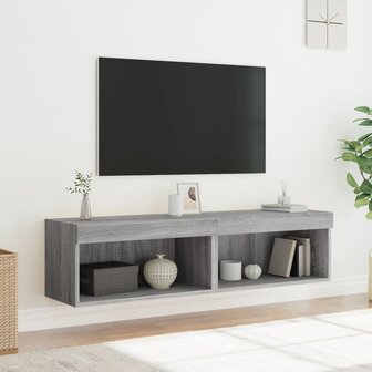 Tv-meubels met LED-verlichting 2 st 60x30x30 cm grijs sonoma 5