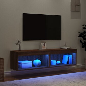 Tv-meubels met LED-verlichting 2 st 60x30x30 cm bruineikenkleur 4