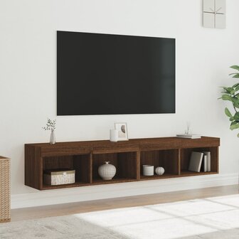 Tv-meubels met LED-verlichting 2 st 80x30x30 cm bruineikenkleur 1